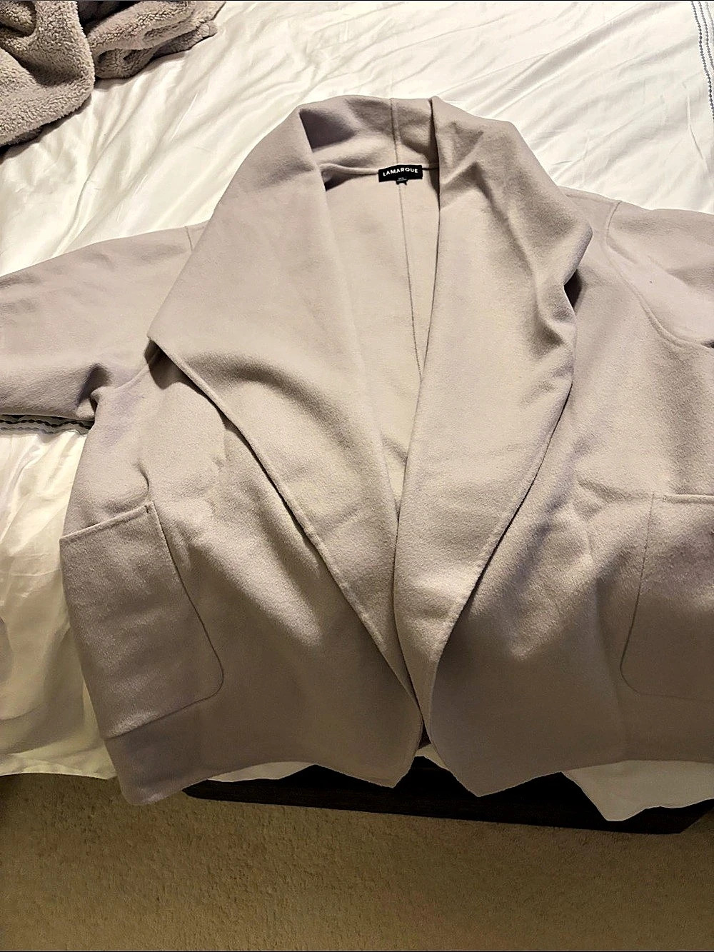 LAMARQUE Penelope Double-Face Wool Coat Gray M/L